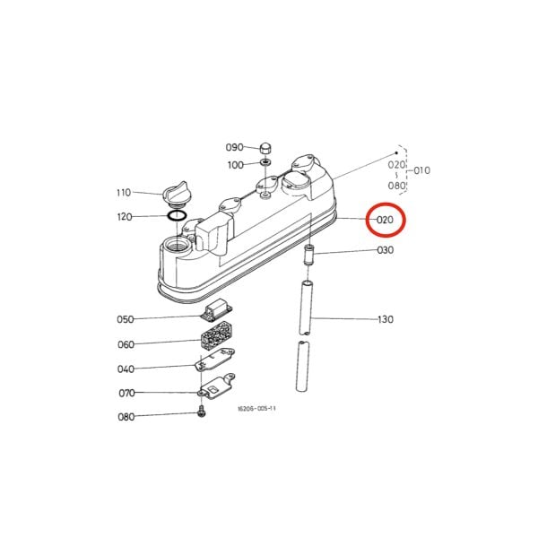 Valve cover gasket Kubota V1205 | V1305 | V1505 | Eurotrac | Schäffer | Bobcat | Giant