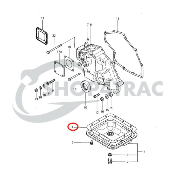 Junta del cárter de aceite Mitsubishi | K2B | K2C | KE55 | Iseki