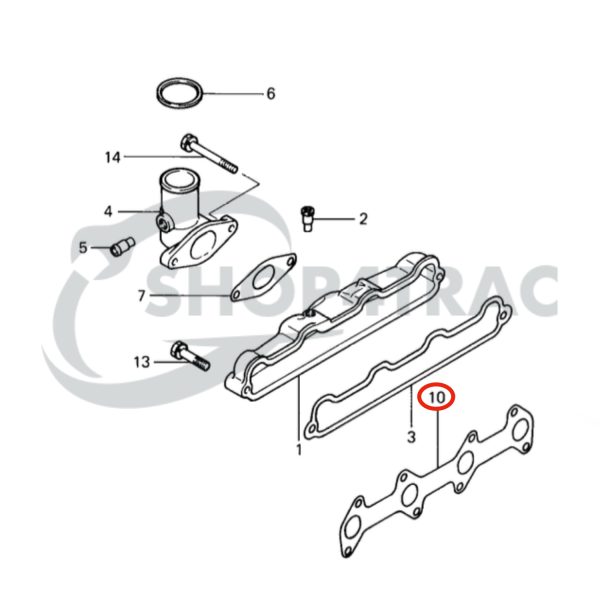 Junta del colector de escape Mitsubishi K4A | K4B | K4C | K4D | K4E | K4F | Hitachi | Deutz | Same | Vetus