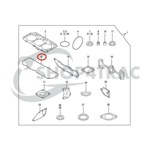 Joint de cache-culbuteurs Yanmar 3TNV88 | 3TNE88 | Case | John deere