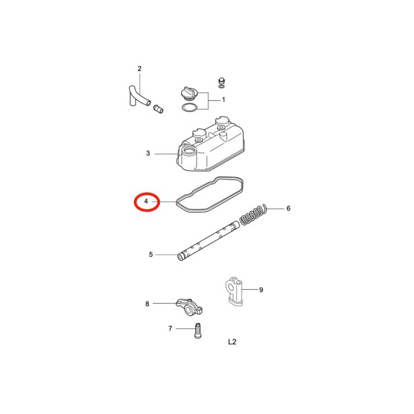 Guarnizione coperchio valvole Mitsubishi L2A | L2C | L2E | Casalini | Solé | Vetus
