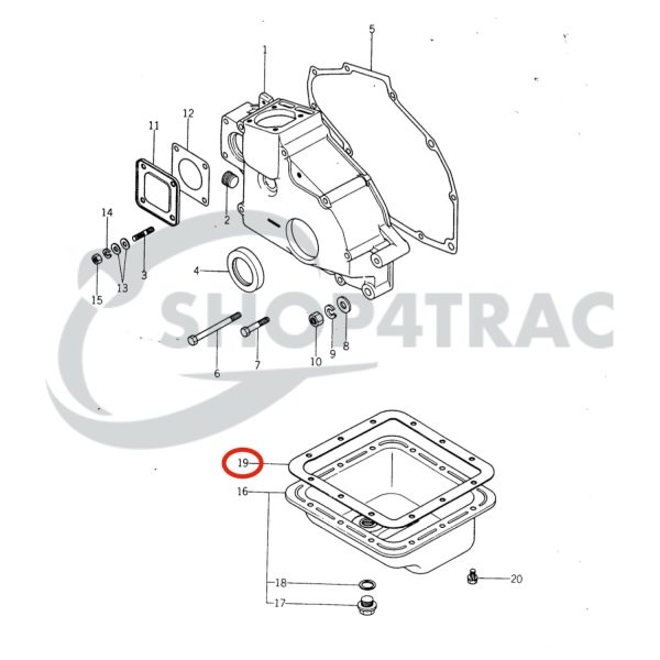 Oil Sump Gasket Mitsubishi KE70 | KE75 | Iseki | Bolens | Satoh | Suzue