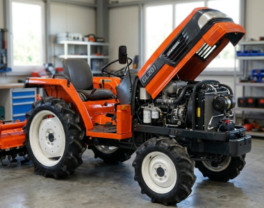 Kubota GL201 met geopende motorkap – problemen oplossen