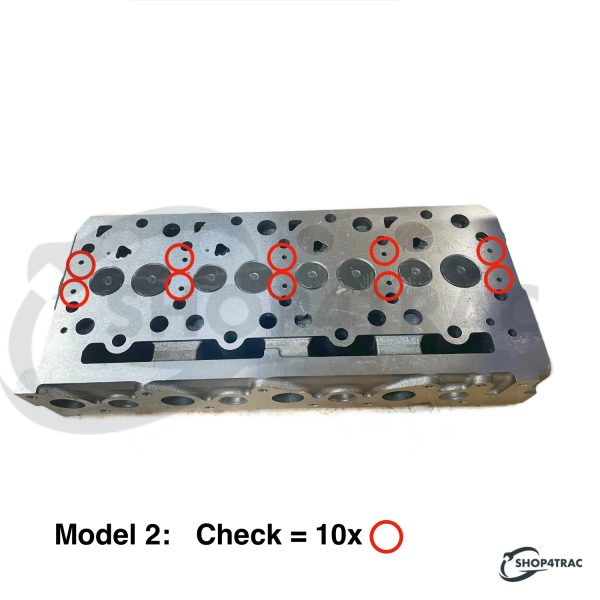 Cylinder Head Kubota V2003 | V2203 | V2403 | Bobcat | Giant | Model 2 complete + head gasket + glow plug