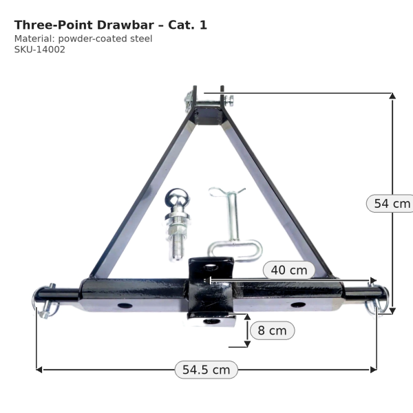 Drawbar | Tow bar | Three-point towbar | Three-point buck