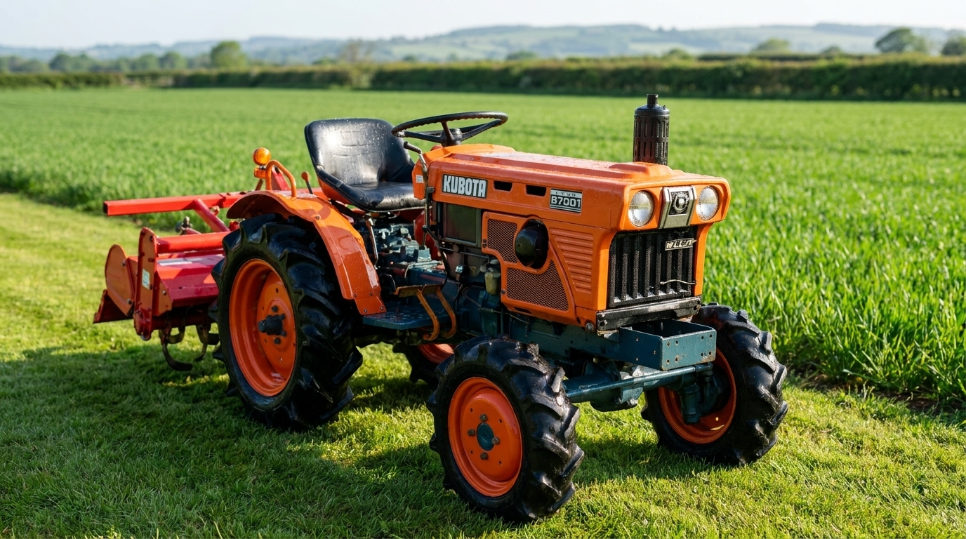 Kubota B7001 4WD compacttractor met grondfrees