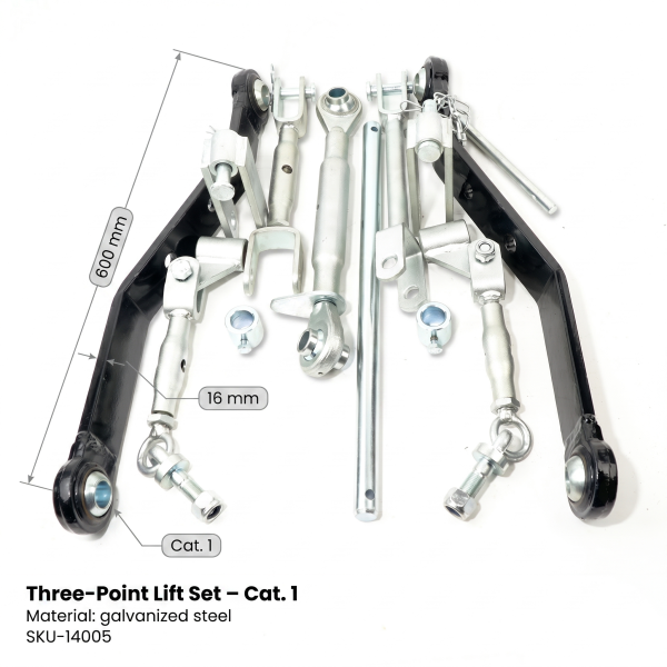 Hefset | 3-punt hefset 16×600 Kubota | B5000 – B7001 | Yanmar | Shibaura minitractor