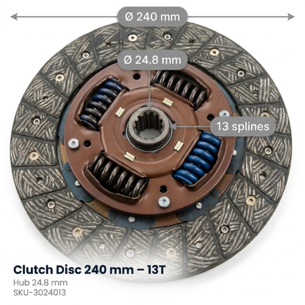 Disco de embrague Kubota L4508 | L4708 | L5018 – 240 mm 13T