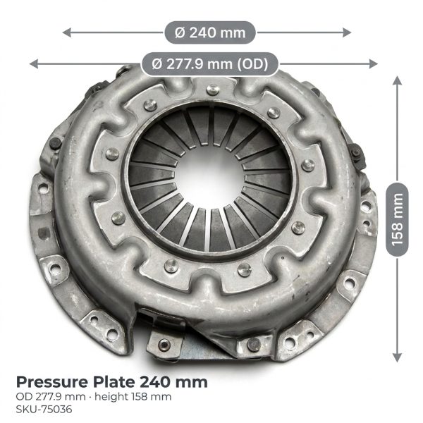 Kit de embrague cerámico Kubota L2900 – L4400 | Massey Ferguson 1529 – 1643 – 240 mm 19T heavy-duty