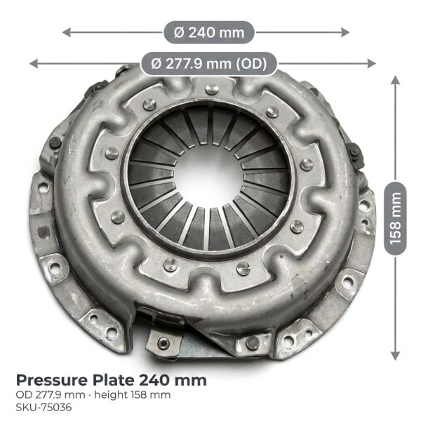 Kupplungssatz Kubota L2900 – L4400 | Massey Ferguson 1529 – 1643 | Agco ST34A – 240 mm 19T