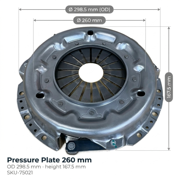 Kit d’embrayage Kubota L3600 – L4610 | L39 | L48 | MX5000 | MX5100 – 260 mm 19T