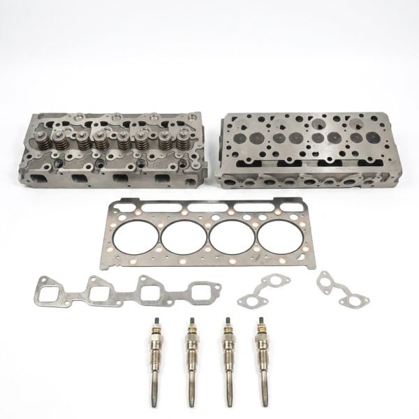 Cylinder Head Kubota V2003 | V2203 | V2403 | Bobcat | Giant | Model 2 complete + head gasket + glow plug – OEM: 1J854-03040, 1J85403040, 19077-03048