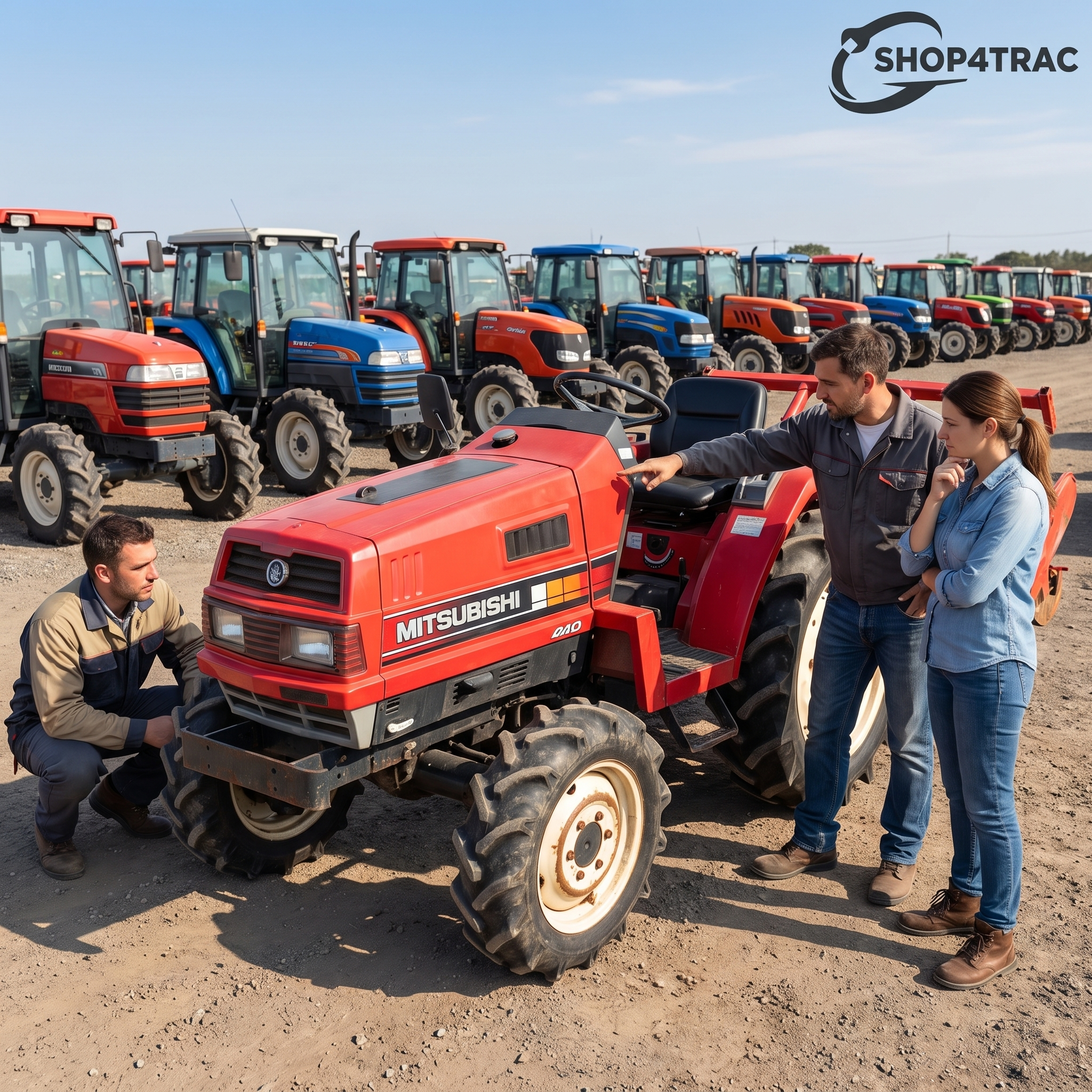 Mitsubishi MT-serie minitractor (MT14–MT20) op het erf