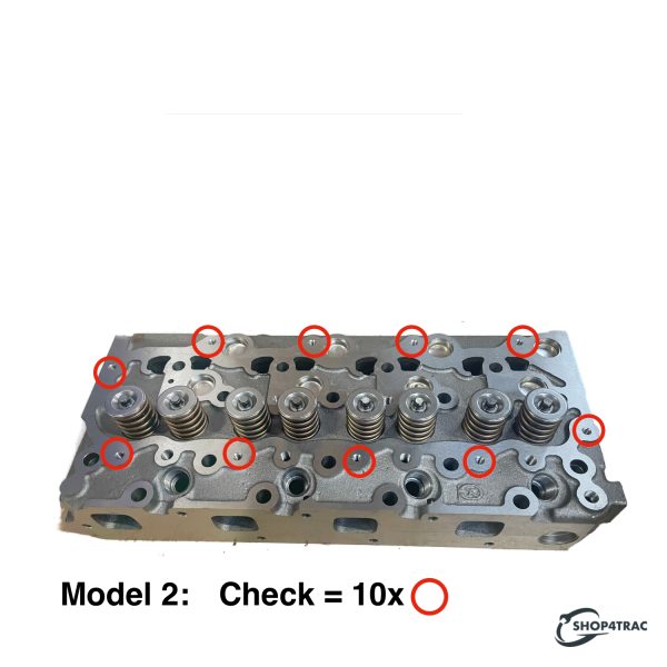 Cylinder Head Kubota V2003 | V2203 | V2403 | Bobcat | Giant | Model 2 complete + head gasket + glow plug