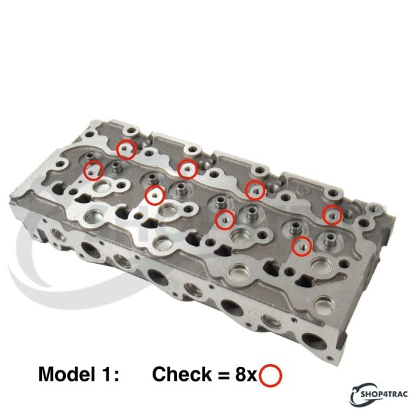 Cylinder Head Kubota V2203E | V2203B | V2403E | V2403M | model 1 | complete + head gasket + glow plug