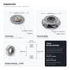 Clutch kit Yanmar Ke-series dimensions: clutch disc 180 mm 10 splines bore 19.05 mm, pressure plate 230 mm, release bearing CT35S cross-section bore 35 mm outer 57 mm width 14 mm