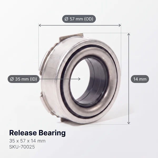 Maten druklager Yanmar Ke-serie CT35S: binnendiameter 35 mm, buitendiameter 57 mm, hoogte 14 mm
