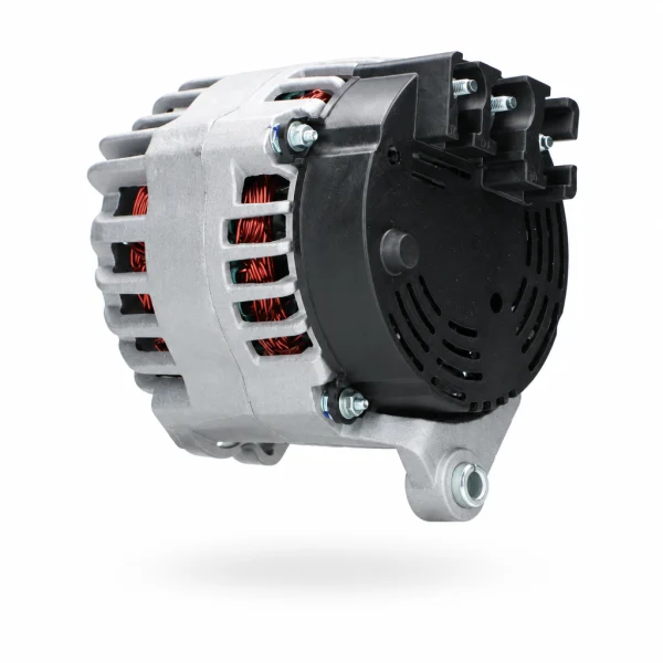 Dynamo Perkins 12V 75A 2871A302 zijaanzicht met B+ / D+ / W aansluiting