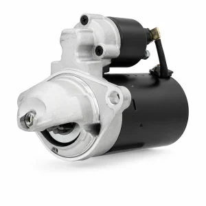 Startmotor 12V 2.0 kW met 9 tanden voor Perkins 404D en Weidemann, driekwart vooraanzicht