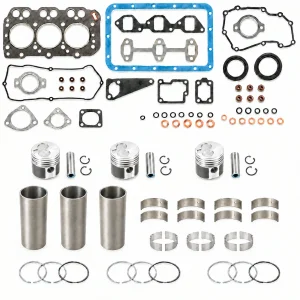 Kit de réfection moteur Mitsubishi K3D avec chemises de cylindre – Iseki TU160 | TU170 | TU175 | Case IH 245 | Solé Mini 23 | Vetus M3.10 | Weidemann | Toro