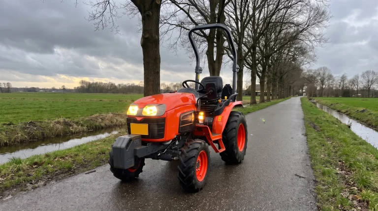 Minitractor op de openbare weg: kenteken, T-rijbewijs, verlichting en waarom 30 km/h telt