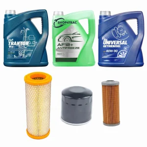 Onderhoudsset compleet John Deere 4200 | 4300 | 4310 | 4400 | 4410 | 1445 | 1565: filterset, motorolie, koelvloeistof en voorasolie