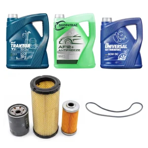 Onderhoudsset compleet TYM T233, T234, T273 en T293: filterset, motorolie, V-snaar, koelvloeistof en voorasolie
